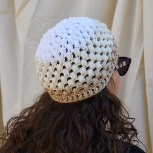 Beige Swirl Handmade Crochet Beanie